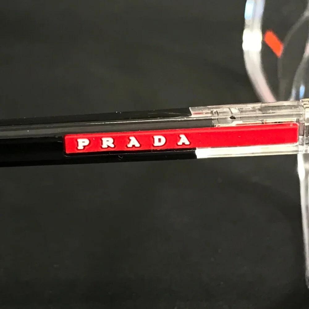 Prada Eyeglasses Frames VPS07R 2AZ-1O1 Clear Red Rectangle Full Rim 55-18-145